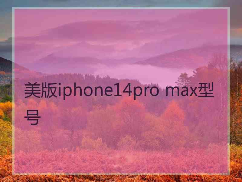 美版iphone14pro max型号