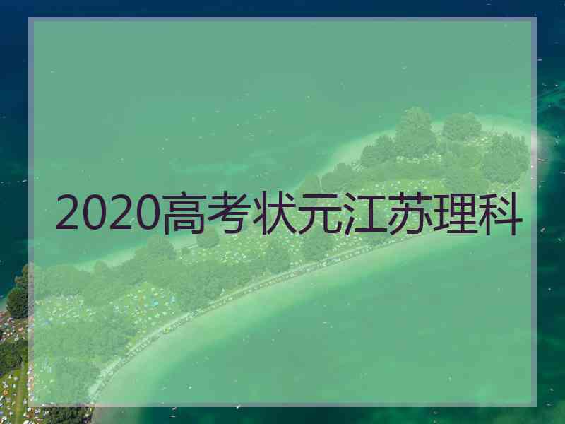 2020高考状元江苏理科