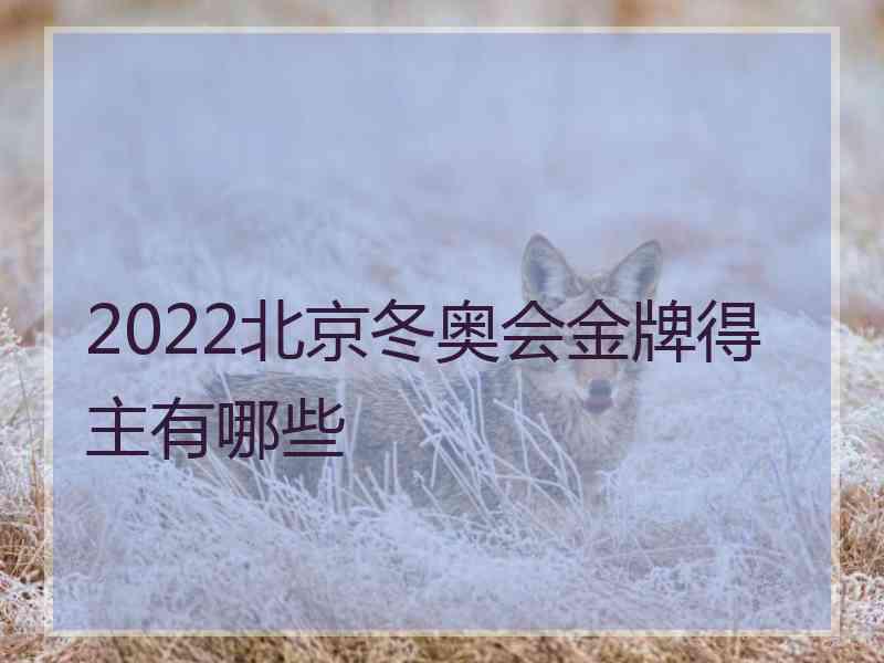 2022北京冬奥会金牌得主有哪些