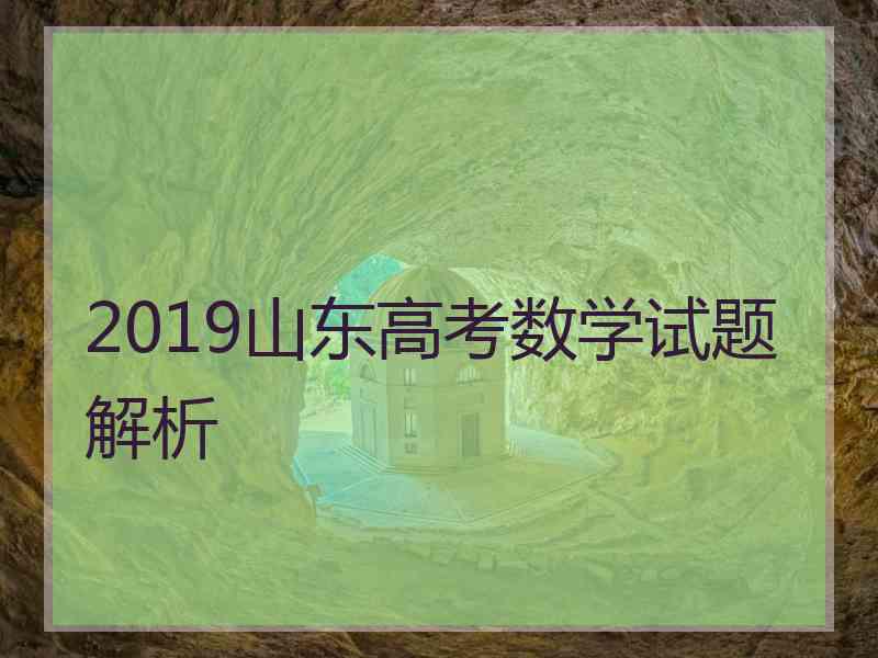 2019山东高考数学试题解析