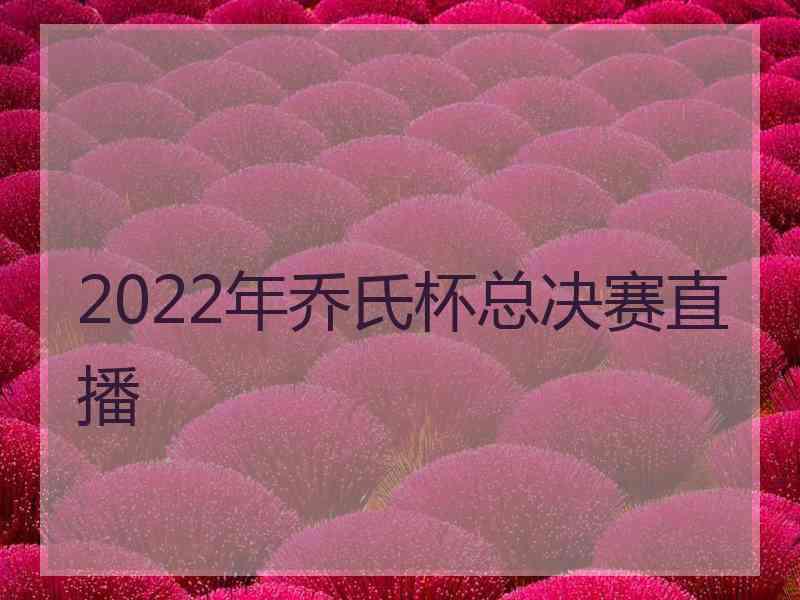 2022年乔氏杯总决赛直播