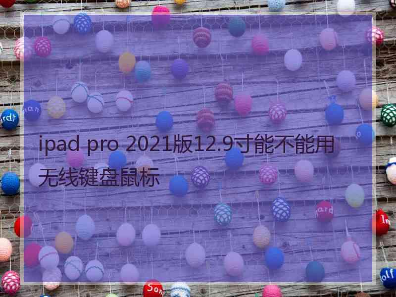 ipad pro 2021版12.9寸能不能用无线键盘鼠标