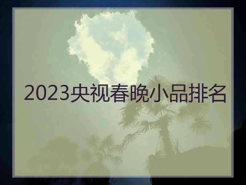 2023央视春晚小品排名