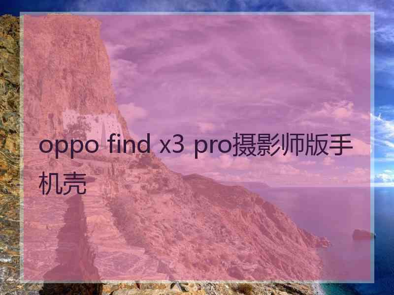 oppo find x3 pro摄影师版手机壳