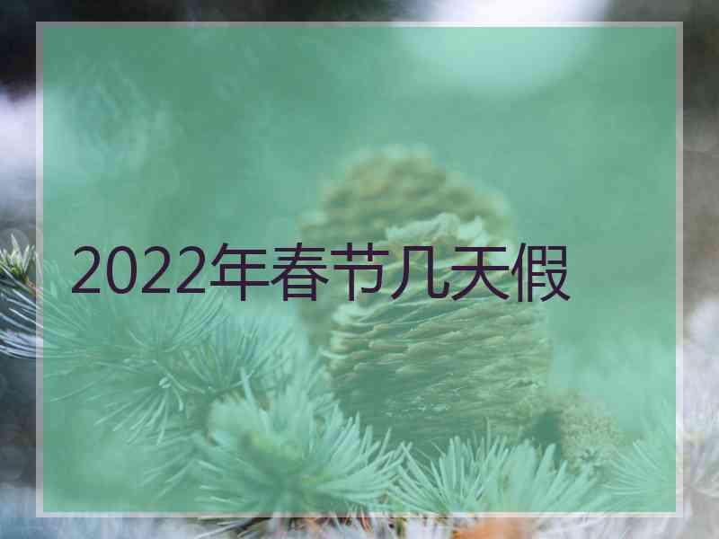 2022年春节几天假