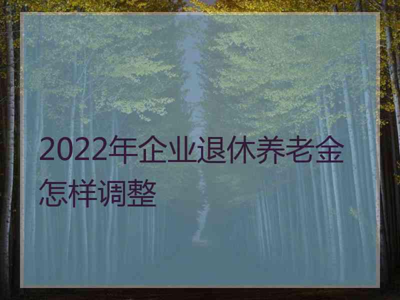 2022年企业退休养老金怎样调整