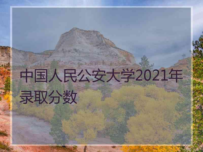 中国人民公安大学2021年录取分数