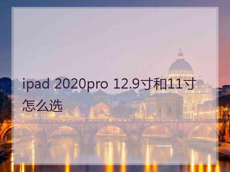 ipad 2020pro 12.9寸和11寸怎么选