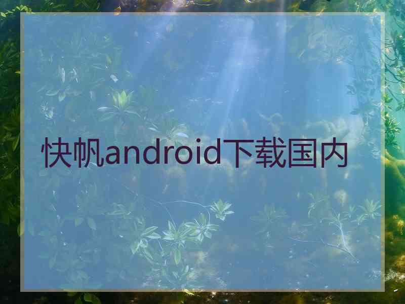 快帆android下载国内