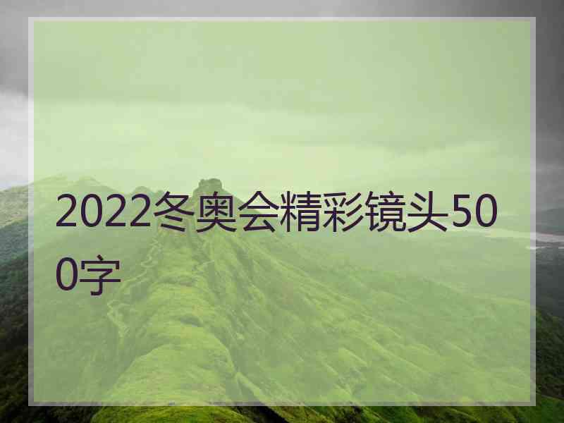 2022冬奥会精彩镜头500字