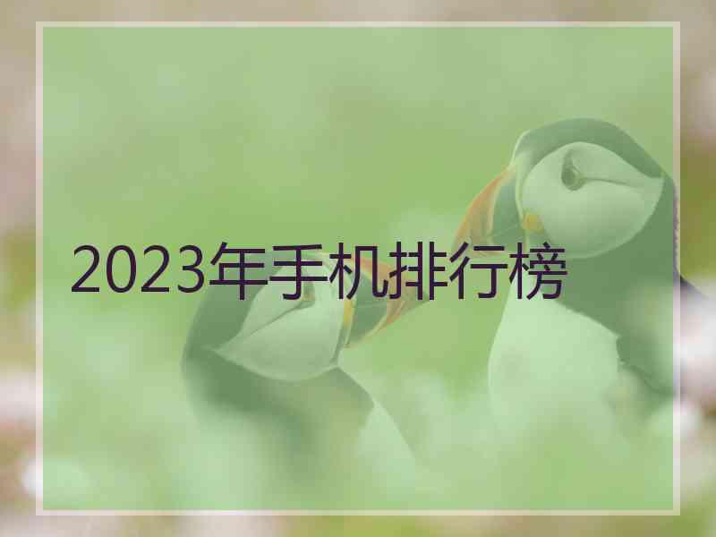 2023年手机排行榜