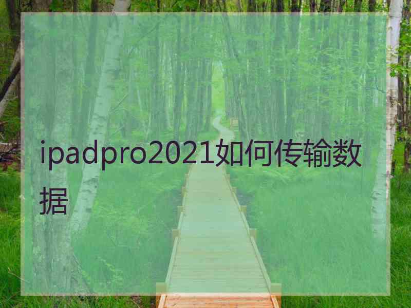 ipadpro2021如何传输数据