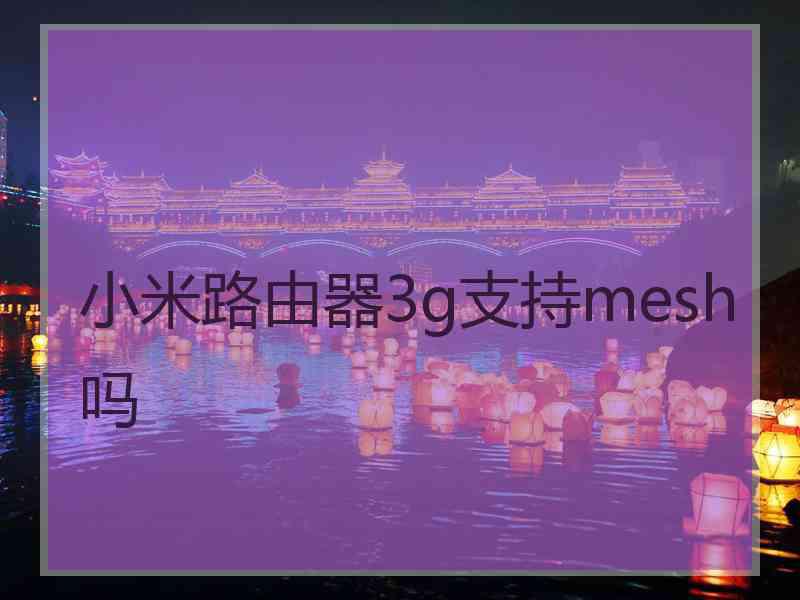 小米路由器3g支持mesh吗