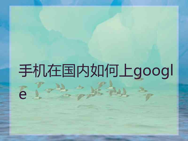 手机在国内如何上google