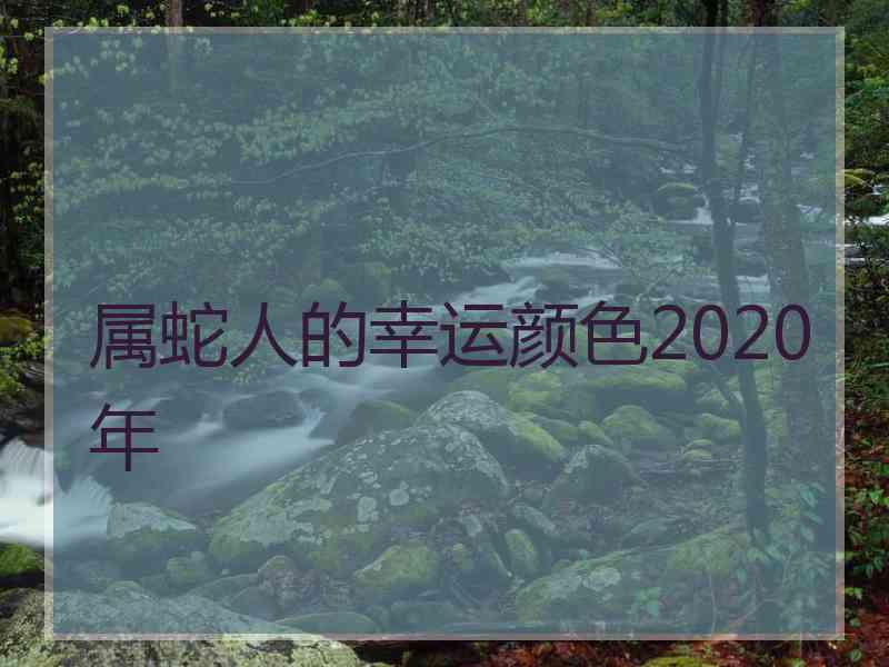 属蛇人的幸运颜色2020年