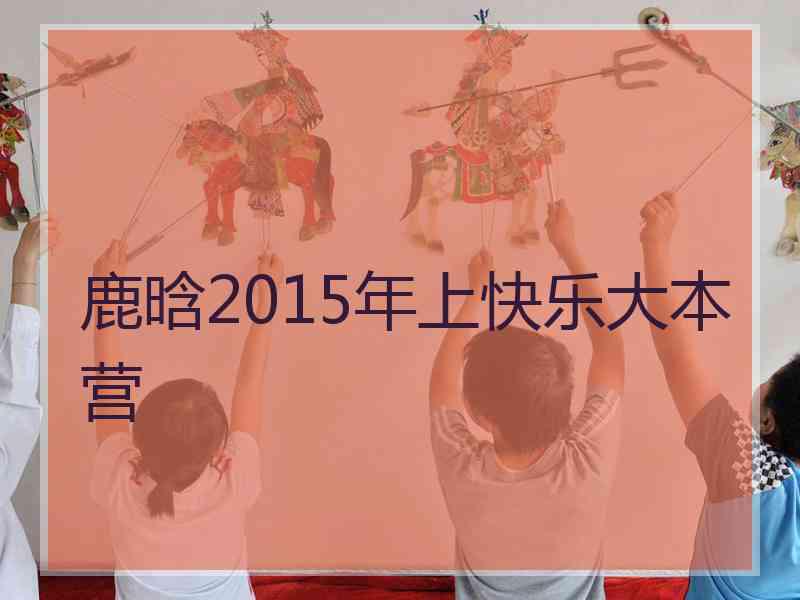 鹿晗2015年上快乐大本营