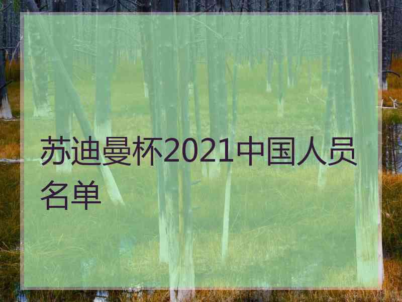 苏迪曼杯2021中国人员名单