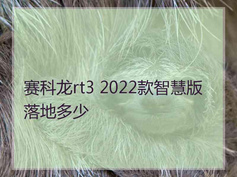 赛科龙rt3 2022款智慧版落地多少