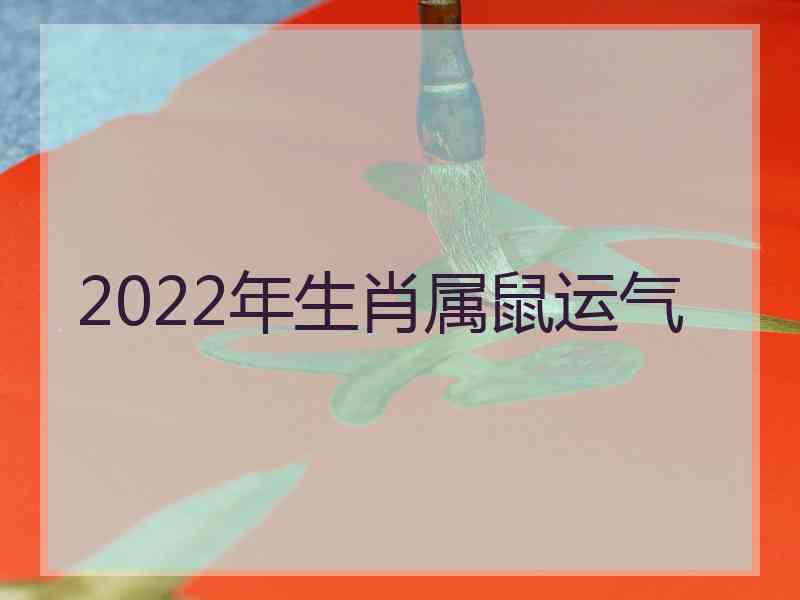 2022年生肖属鼠运气