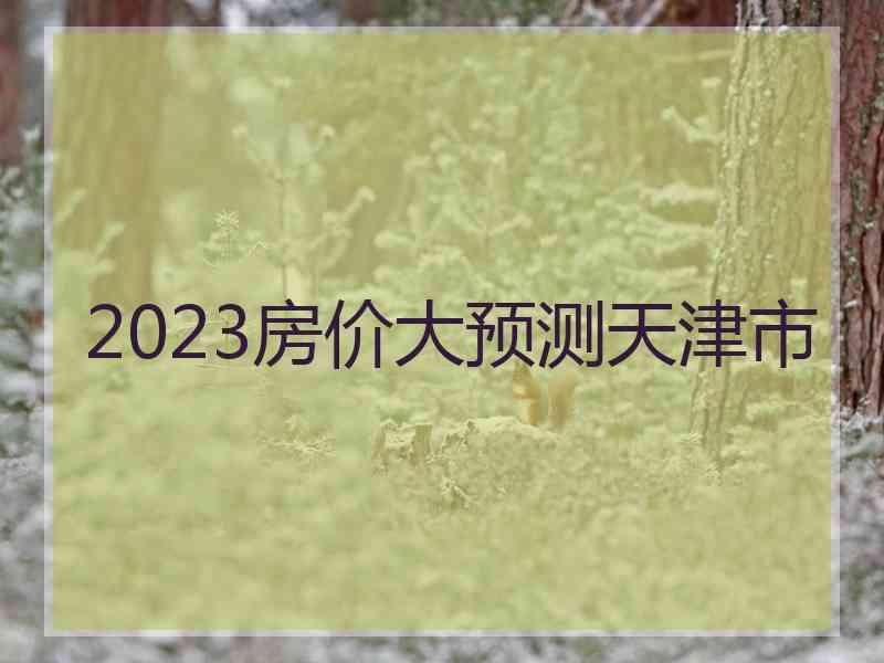 2023房价大预测天津市