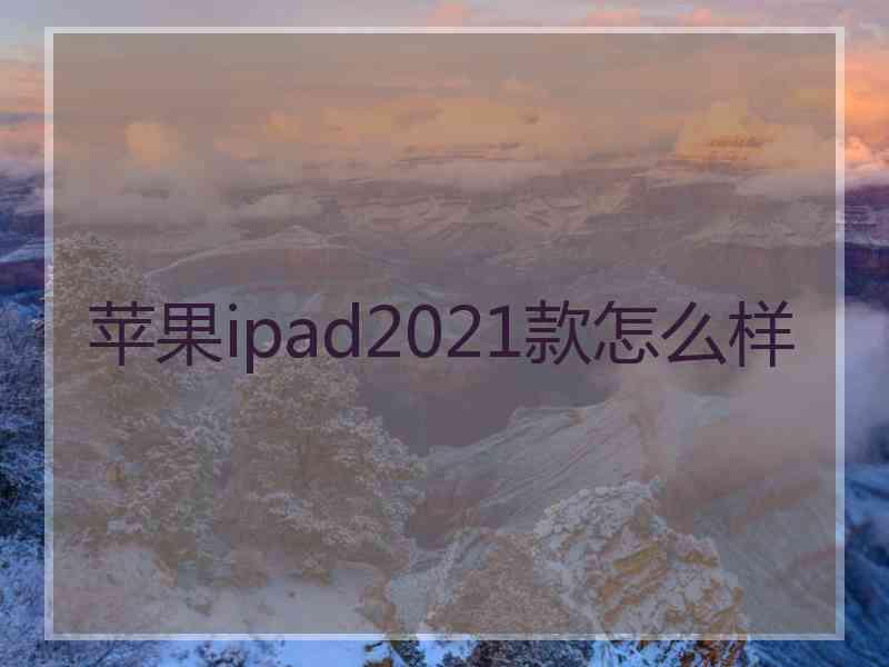 苹果ipad2021款怎么样