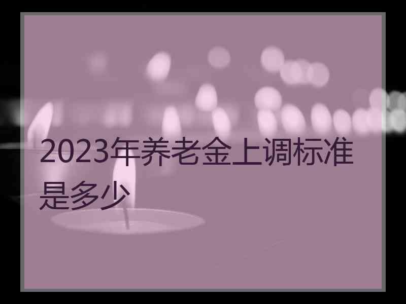 2023年养老金上调标准是多少