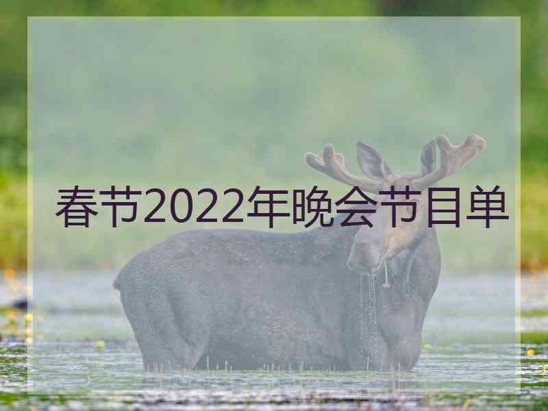 春节2022年晚会节目单