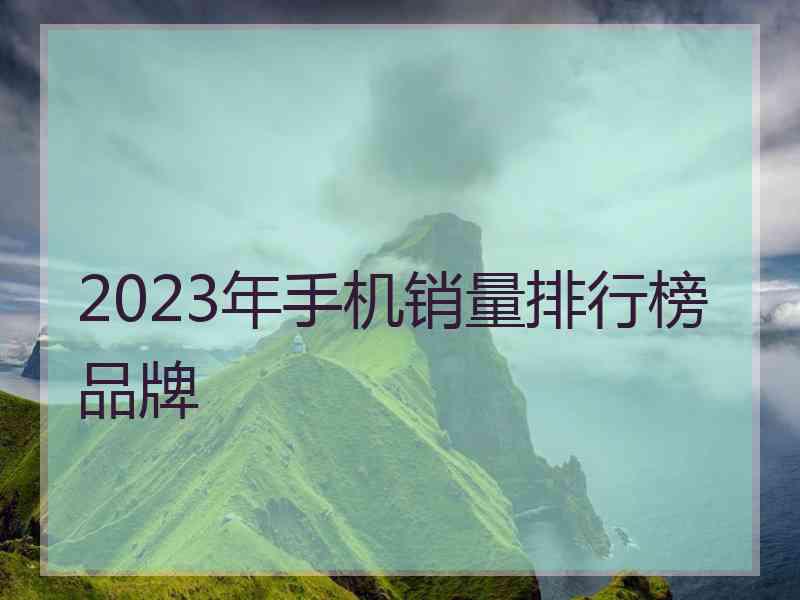 2023年手机销量排行榜品牌