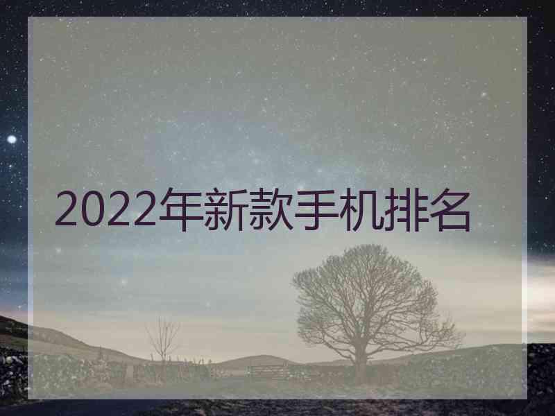 2022年新款手机排名