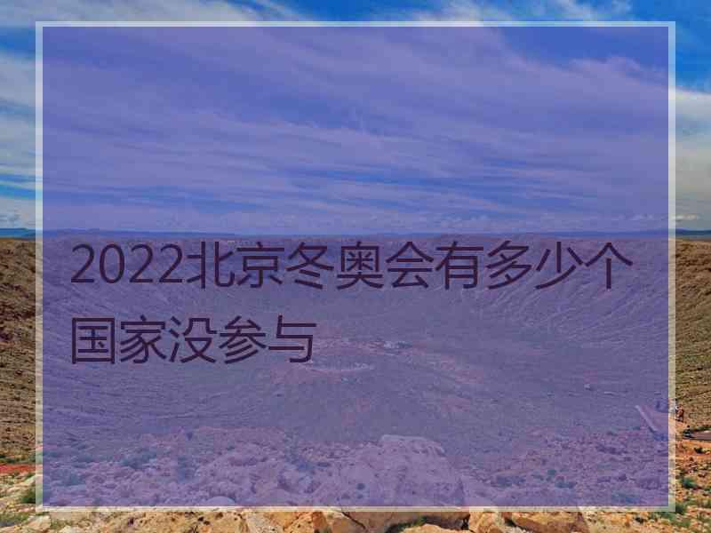 2022北京冬奥会有多少个国家没参与