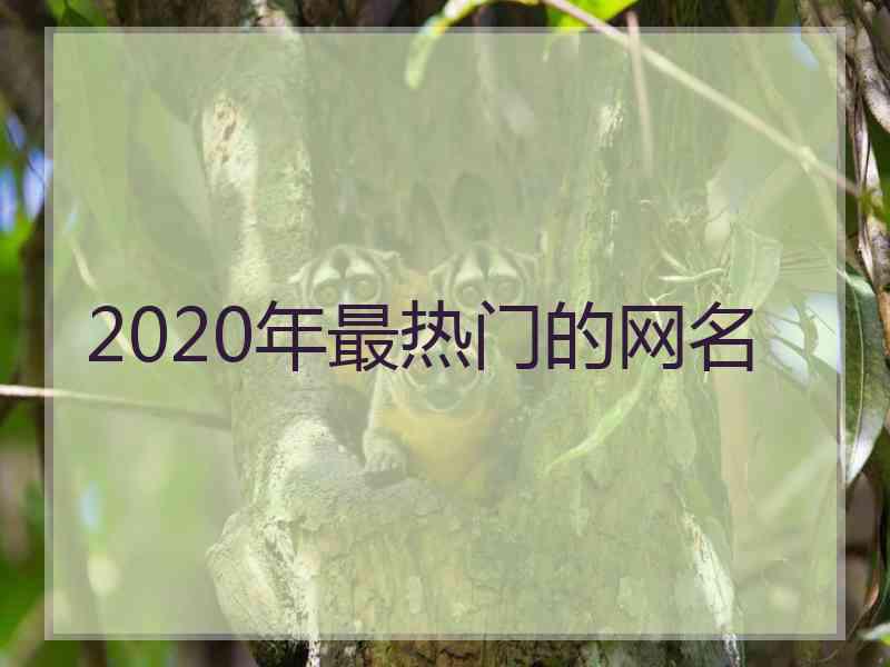 2020年最热门的网名