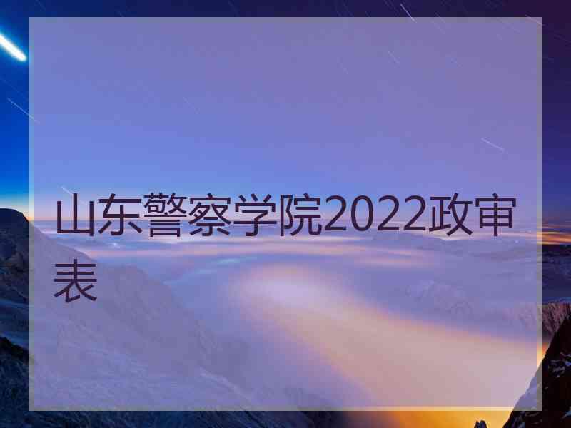 山东警察学院2022政审表