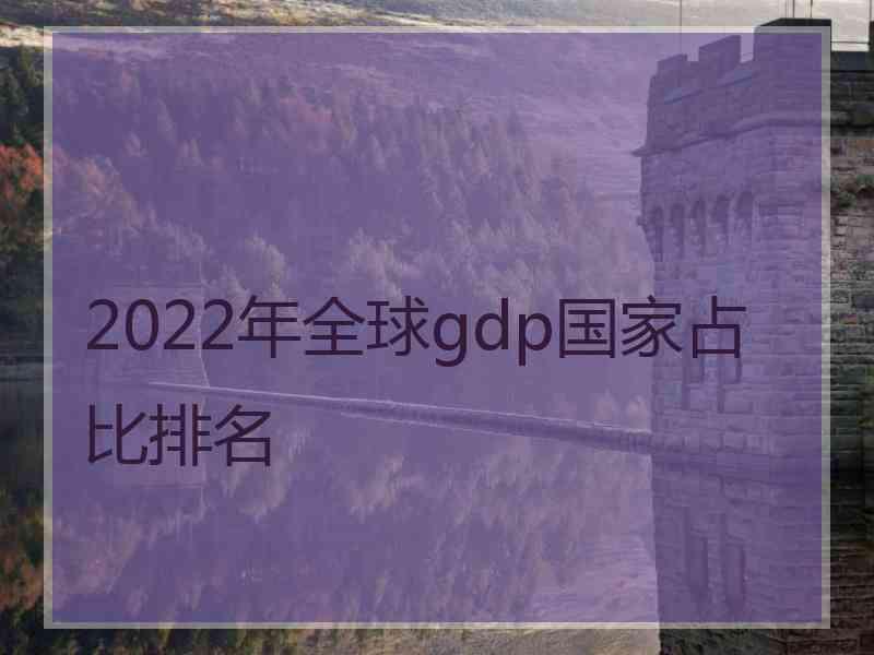 2022年全球gdp国家占比排名