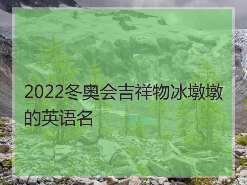 2022冬奥会吉祥物冰墩墩的英语名