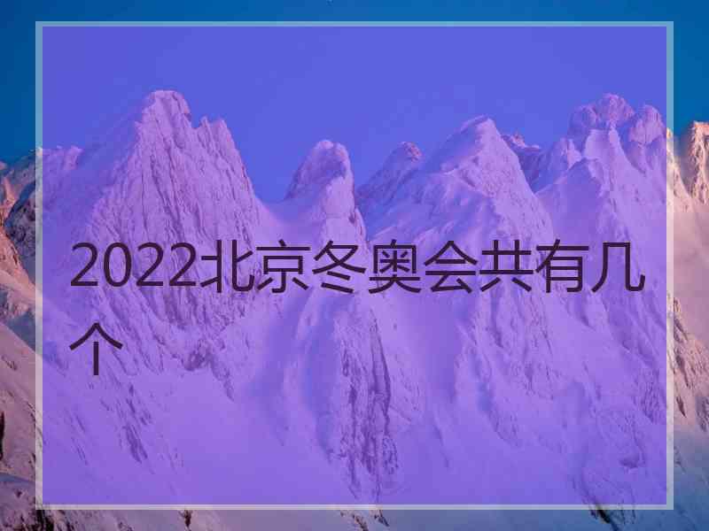 2022北京冬奥会共有几个