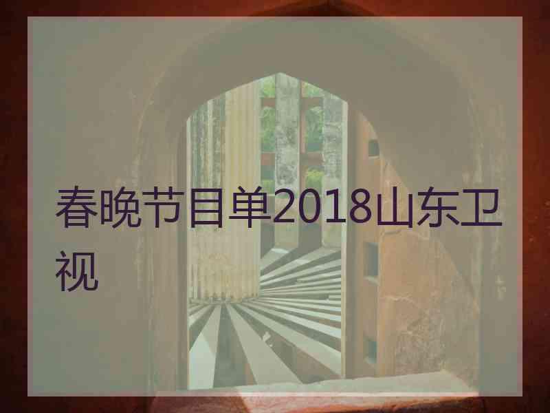 春晚节目单2018山东卫视