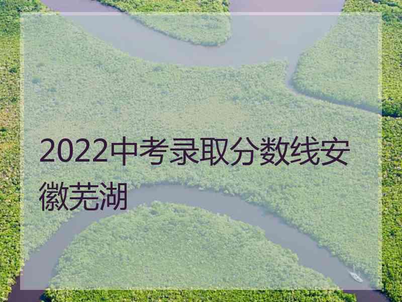 2022中考录取分数线安徽芜湖