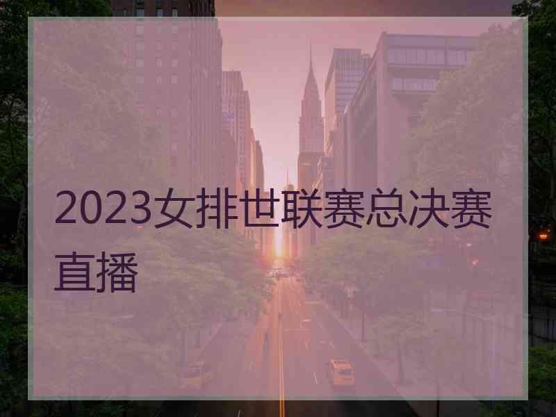 2023女排世联赛总决赛直播