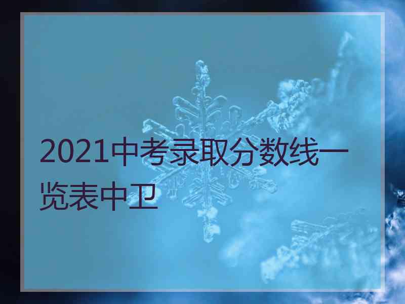 2021中考录取分数线一览表中卫