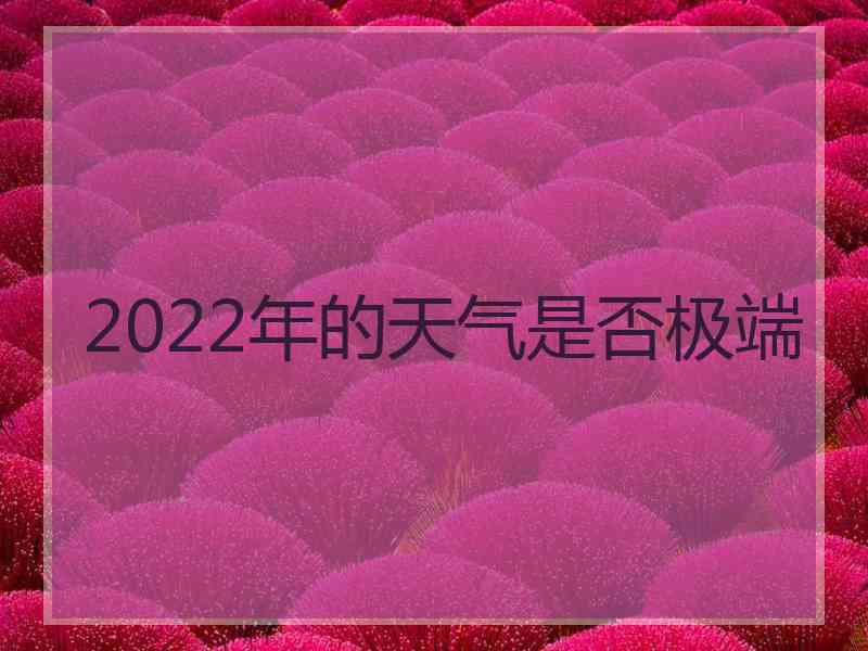 2022年的天气是否极端