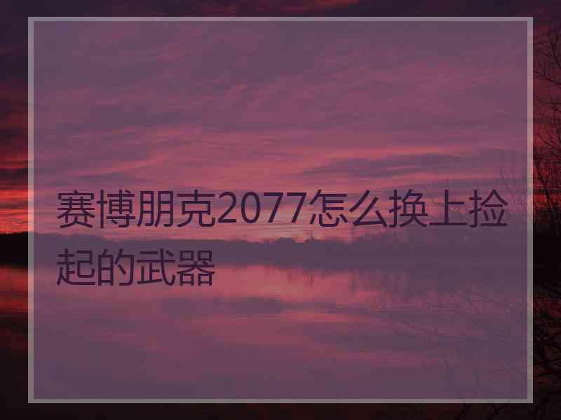 赛博朋克2077怎么换上捡起的武器