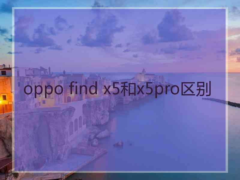 oppo find x5和x5pro区别