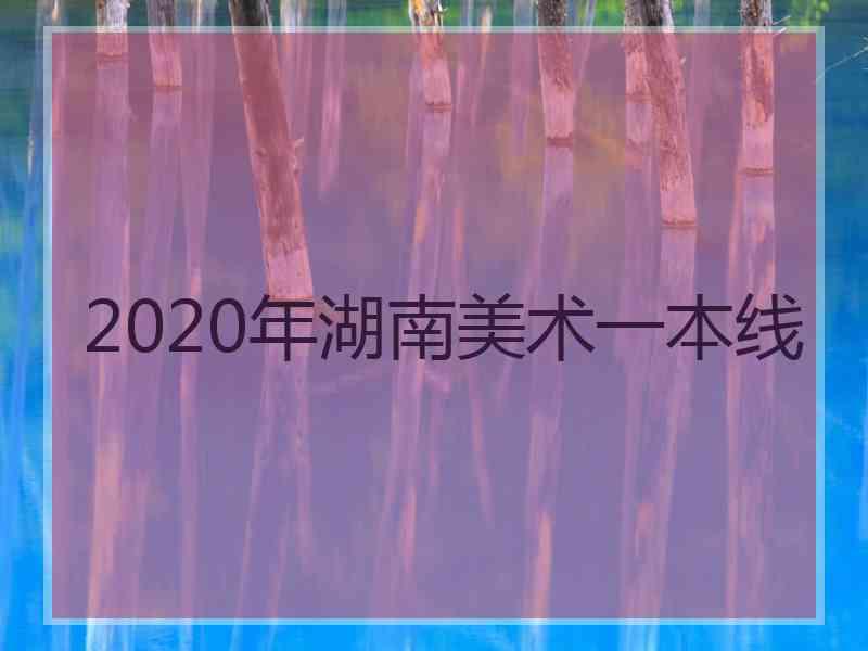 2020年湖南美术一本线