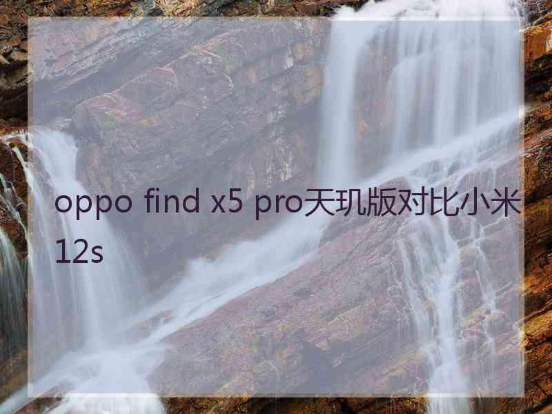 oppo find x5 pro天玑版对比小米12s