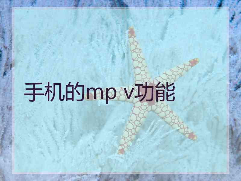 手机的mp v功能