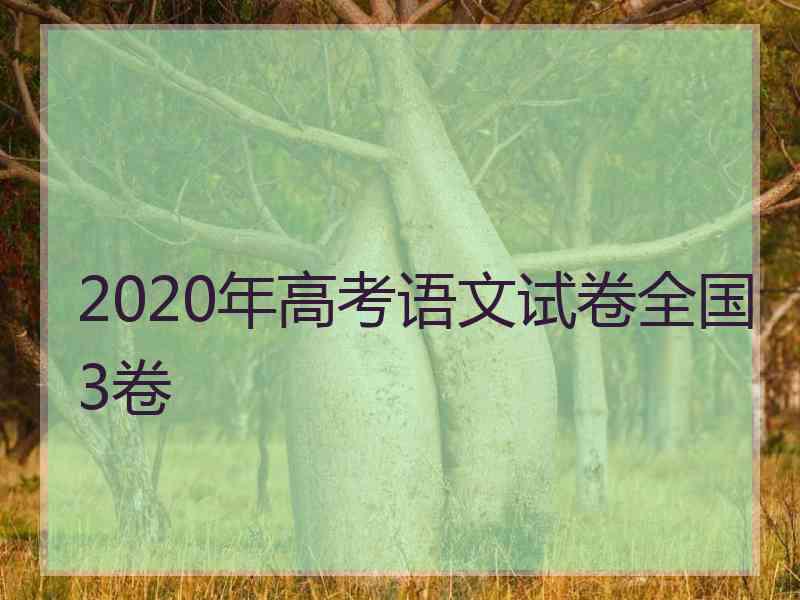 2020年高考语文试卷全国3卷