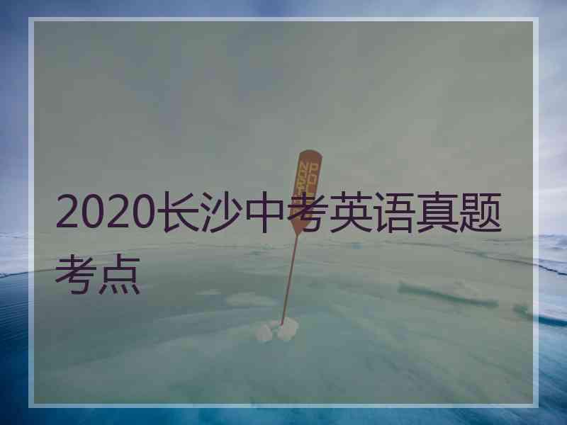 2020长沙中考英语真题考点