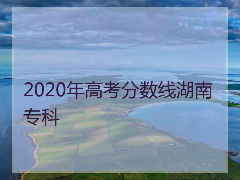 2020年高考分数线湖南专科