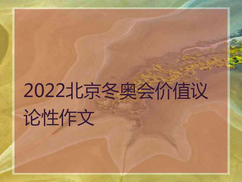 2022北京冬奥会价值议论性作文