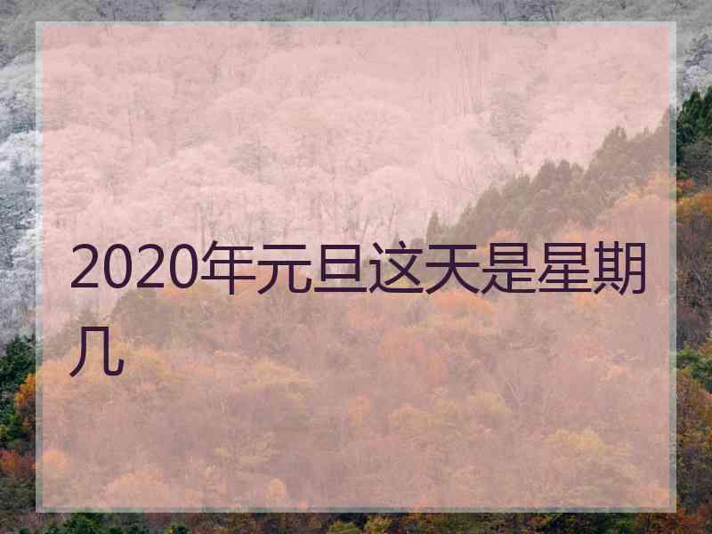 2020年元旦这天是星期几